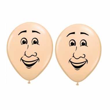 8x stuks ballon mannen gezichtje van 40 cm