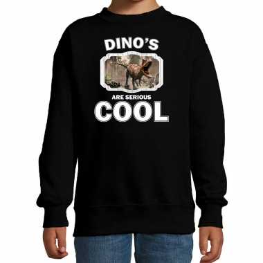 Dieren carnotaurus dinosaurus sweater zwart kinderen - dinosaurs are cool trui jongens en meisjes