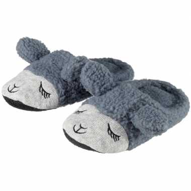 Kinder dieren pantoffels/sloffen lama/alpaca grijs slippers