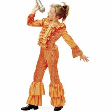 Oranje disco kostuum meisjes