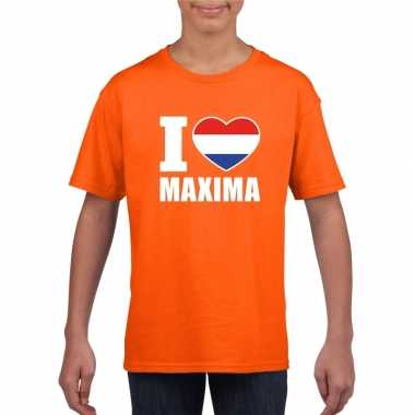 Oranje i love maxima shirt kinderen