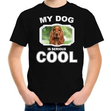 Spaniel honden t-shirt my dog is serious cool zwart voor kinderen