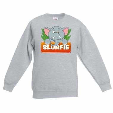 Sweater grijs voor kinderen met slurfie de olifant