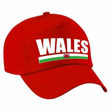 Wales supporter pet / cap verenigd koninkrijk rood kinderen