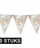 10x confetti thema feest vlaggenlijnen van plastic 10 meter