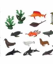 14x plastic boerderij dieren speelgoed figuren 9 cm voor kinderen