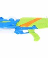 1x waterpistolen waterpistool blauw groen van 41 cm kinderspeelgoed