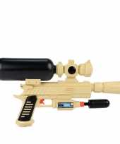 1x waterpistolen waterpistool leger beige zwart van 44 cm kinderspeelgoed