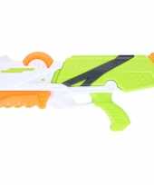 1x waterpistolen waterpistool wit groen van 41 cm kinderspeelgoed