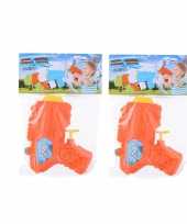 20x mini waterpistolen waterpistool oranje van 12 cm kinderspeelgoed