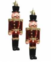 2x kerstboomhangers notenkrakers poppetjes soldaten rood 9 cm