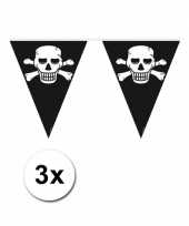 3x piraten vlaggenlijn zwart