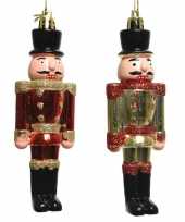 4x kerstboomhangers notenkrakers poppetjes soldaten goud 9 cm