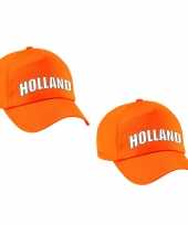 4x stuks oranje fan pet cap holland voor het ek wk voor kinderen