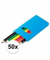 50x doosjes kleurpotloden met 6 potloden