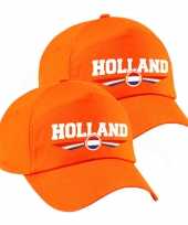 6x stuks nederland holland landen pet baseball cap oranje kinderen
