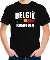Belgie kampioen supporter t-shirt zwart ek wk voor kinderen