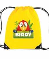 Birdy de papegaai rugtas gymtas geel voor kinderen