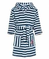 Blauw witte badjas ochtendjas met strepen voor kinderen