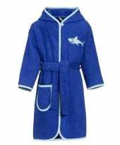 Blauwe badjas ochtendjas haai borduursel voor kinderen