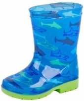 Blauwe kleuter kinder regenlaarzen met haaien