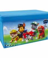 Blauwe paw patrol speelgoed opbergbox met zitvlak 55 cm