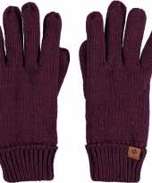 Bordeauxrode gebreide handschoenen met fleece voering voor kinderen