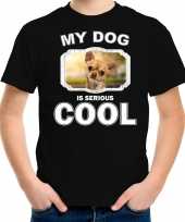 Chihuahua honden t-shirt my dog is serious cool zwart voor kinderen 10246470