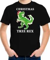 Christmas tree rex kerstshirt outfit zwart voor kinderen
