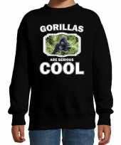 Dieren gorilla sweater zwart kinderen gorillas are cool trui jongens en meisjes