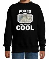 Dieren poolvos sweater zwart kinderen foxes are cool trui jongens en meisjes