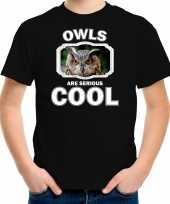 Dieren uil t-shirt zwart kinderen owls are cool shirt jongens en meisjes