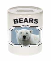 Dieren witte ijsbeer spaarpot bears ijsberen spaarpotten kinderen 9 cm