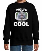 Dieren wolf sweater zwart kinderen wolfs are cool trui jongens en meisjes