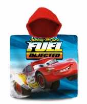Disney cars badcape poncho fuel injected met rode capuchon voor kinderen