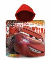 Disney cars badcape poncho met rode capuchon voor kinderen