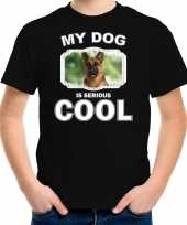 Duitse herder honden t-shirt my dog is serious cool zwart voor kinderen 10256727