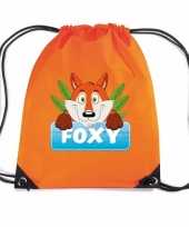 Foxy de vos rugtas gymtas oranje voor kinderen