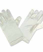 Gebroken witte satijnen handschoenen voor kinderen