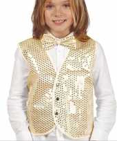 Gouden verkleed gilet met pailletten voor kinderen