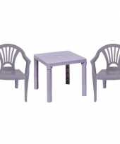 Grijze kindermeubels tafel met 2 stoelen