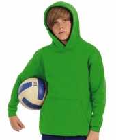 Groene katoenmix sweater met capuchon voor jongens