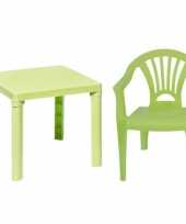 Groene kindermeubels tafel met 1 stoel