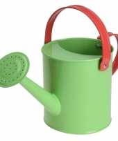 Groene stalen speelgoed gieter 15 cm voor kinderen