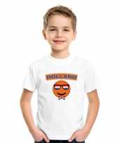 Holland coole smiley t-shirt wit kinderen