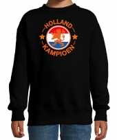 Holland kampioen met leeuw zwarte sweater trui holland nederland supporter ek wk voor kinderen