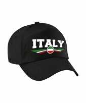 Italie italy landen pet baseball cap zwart kinderen