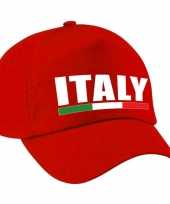 Italy supporter pet cap italie rood kinderen