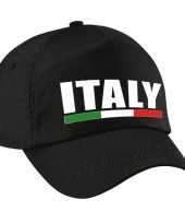 Italy supporter pet cap italie zwart kinderen