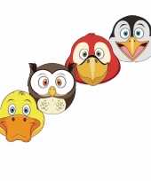 Kartonnen vogel maskers voor kinderen 4x